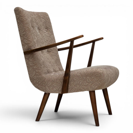 1960s, Danish armchair, furniture wool, beech wood.