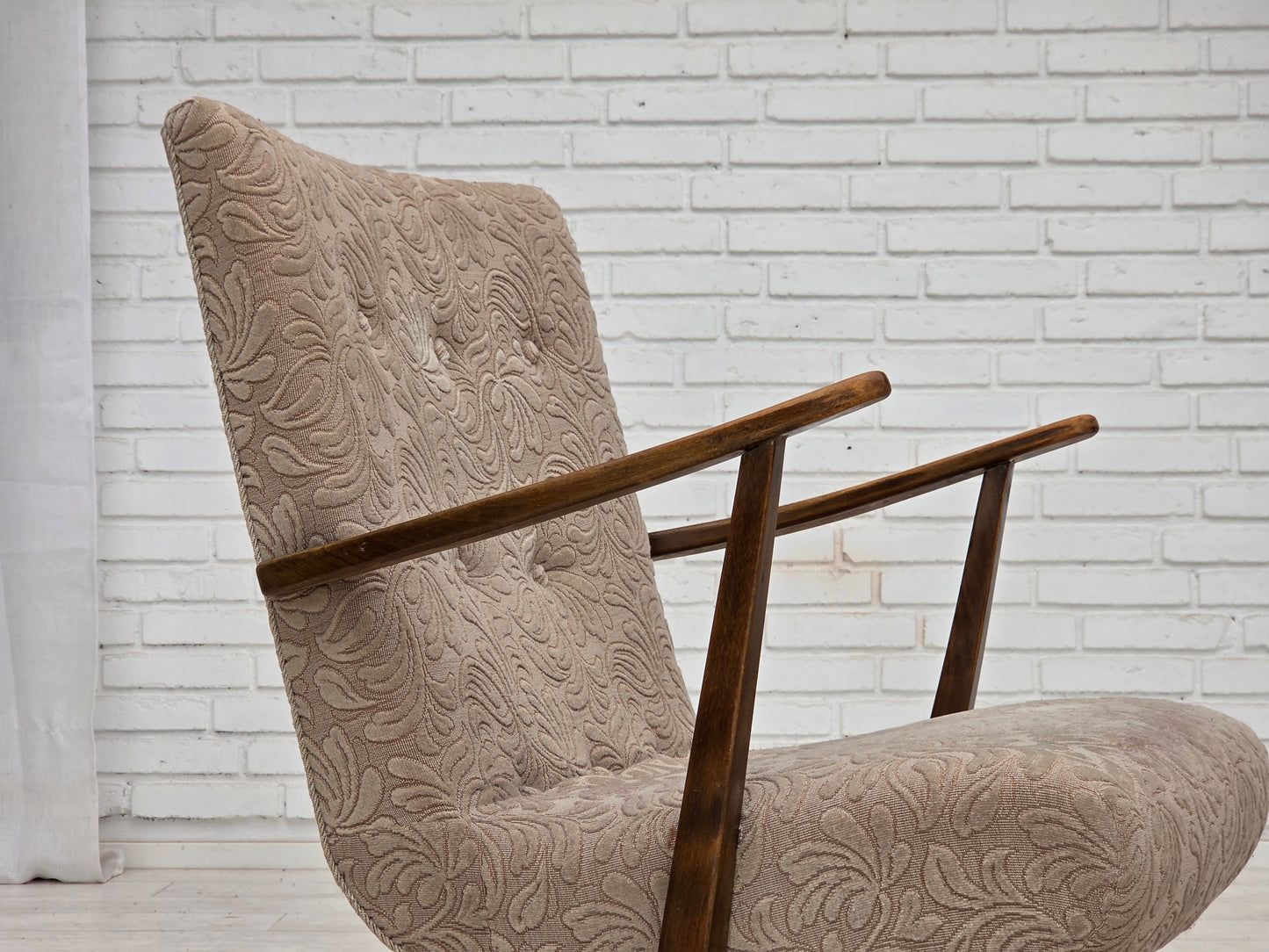 1960s, Danish armchair, furniture wool, beech wood.