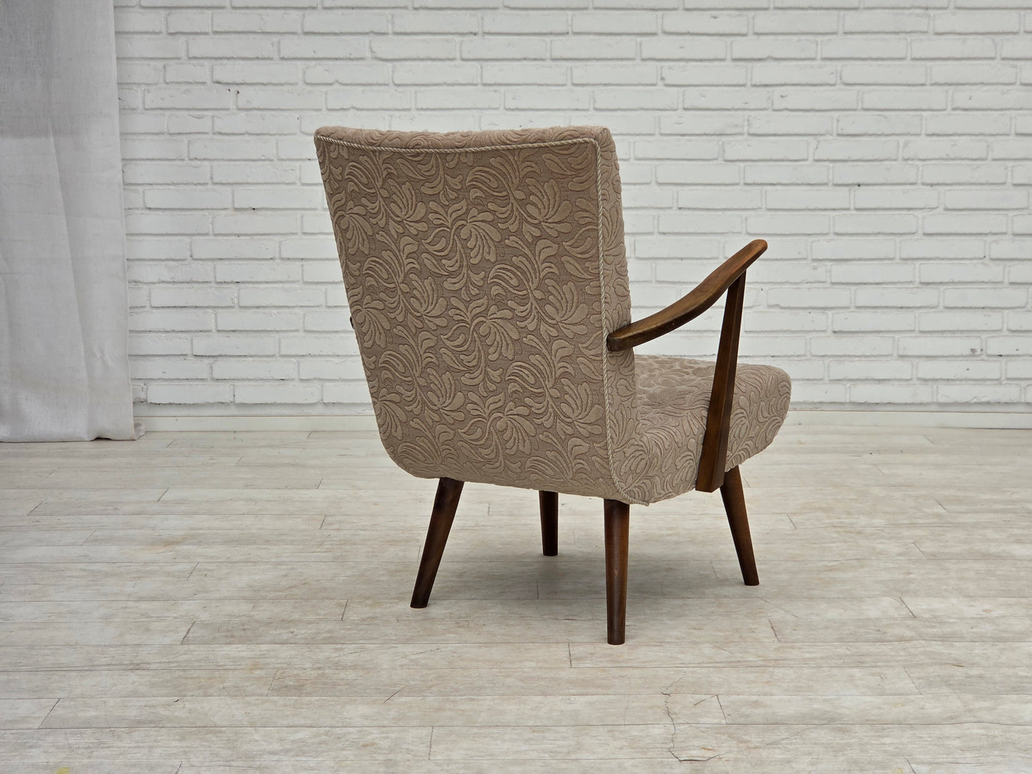 1960s, Danish armchair, furniture wool, beech wood.