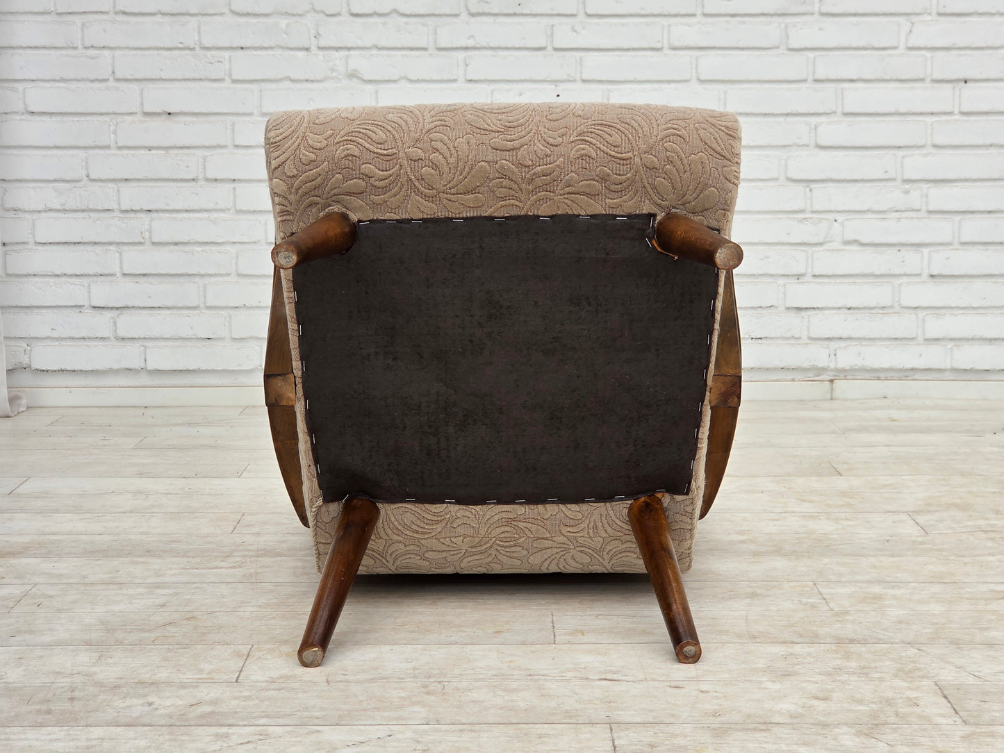 1960s, Danish armchair, furniture wool, beech wood.