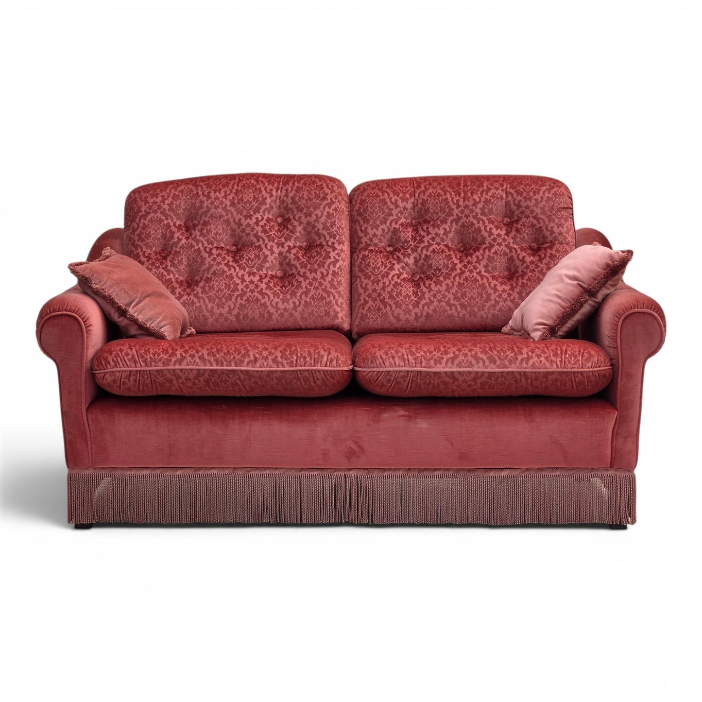 1980s, Scandinavian 2-seater sofa, pink furniture velour.