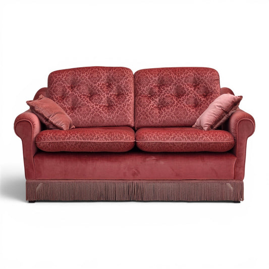 1980s, Scandinavian 2-seater sofa, pink furniture velour.