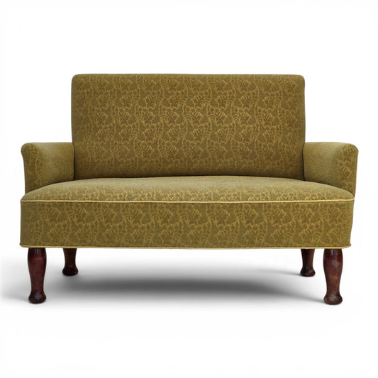 1950s, Danish 2-seater sofa, furniture wool fabric.