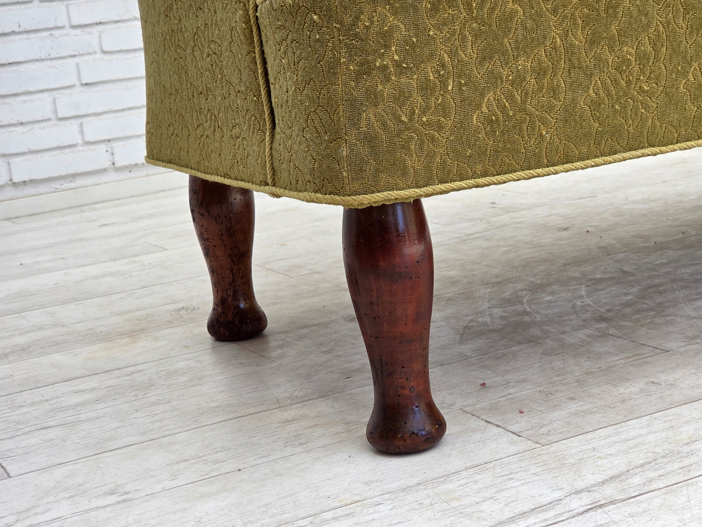 1950s, Danish 2-seater sofa, furniture wool fabric.