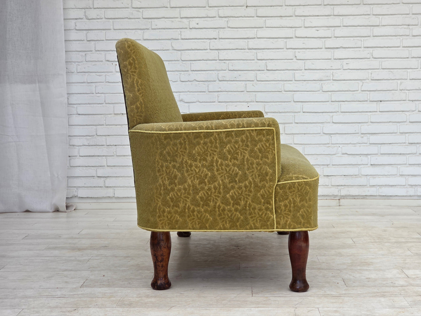 1950s, Danish 2-seater sofa, furniture wool fabric.