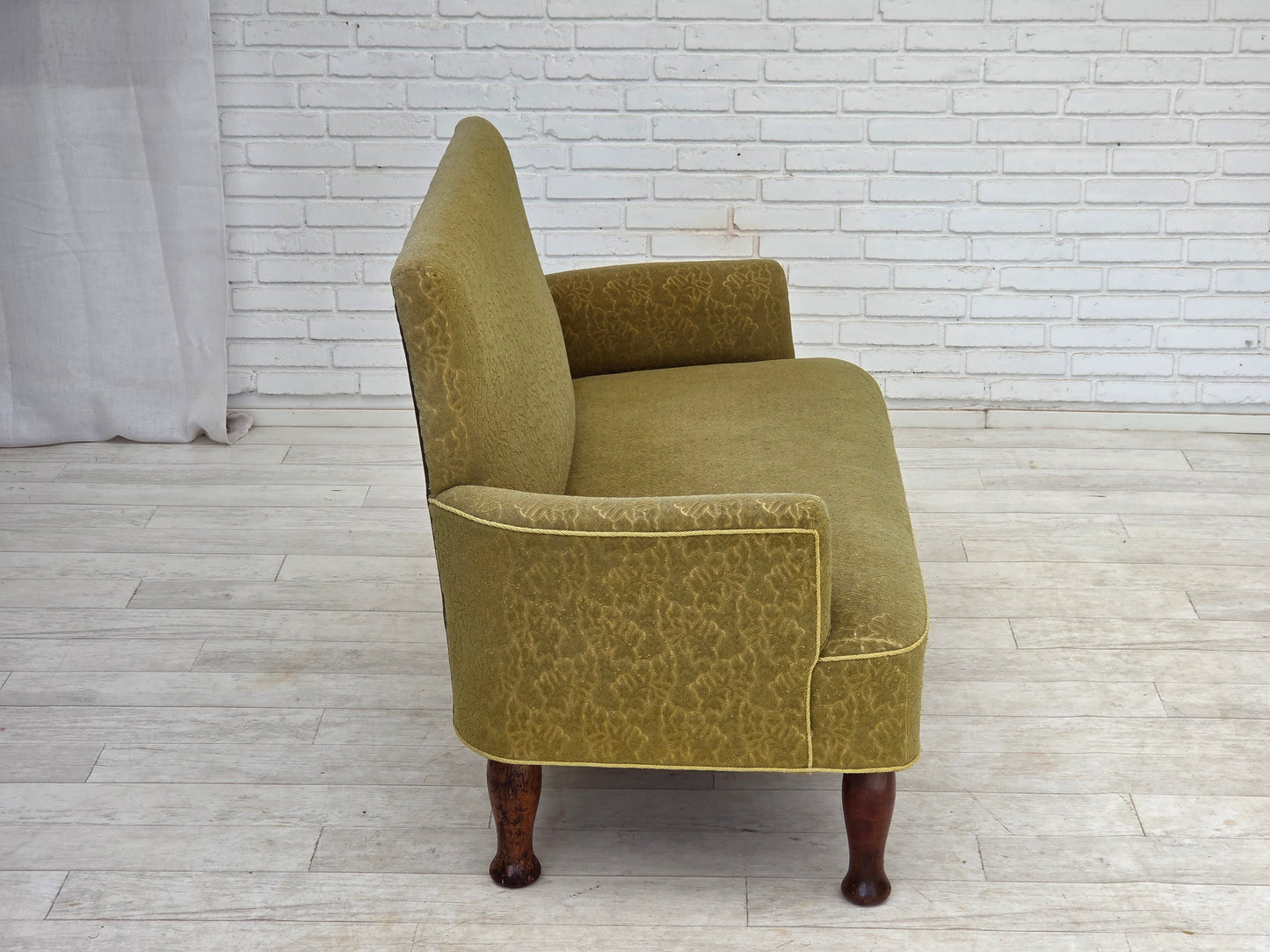 1950s, Danish 2-seater sofa, furniture wool fabric.