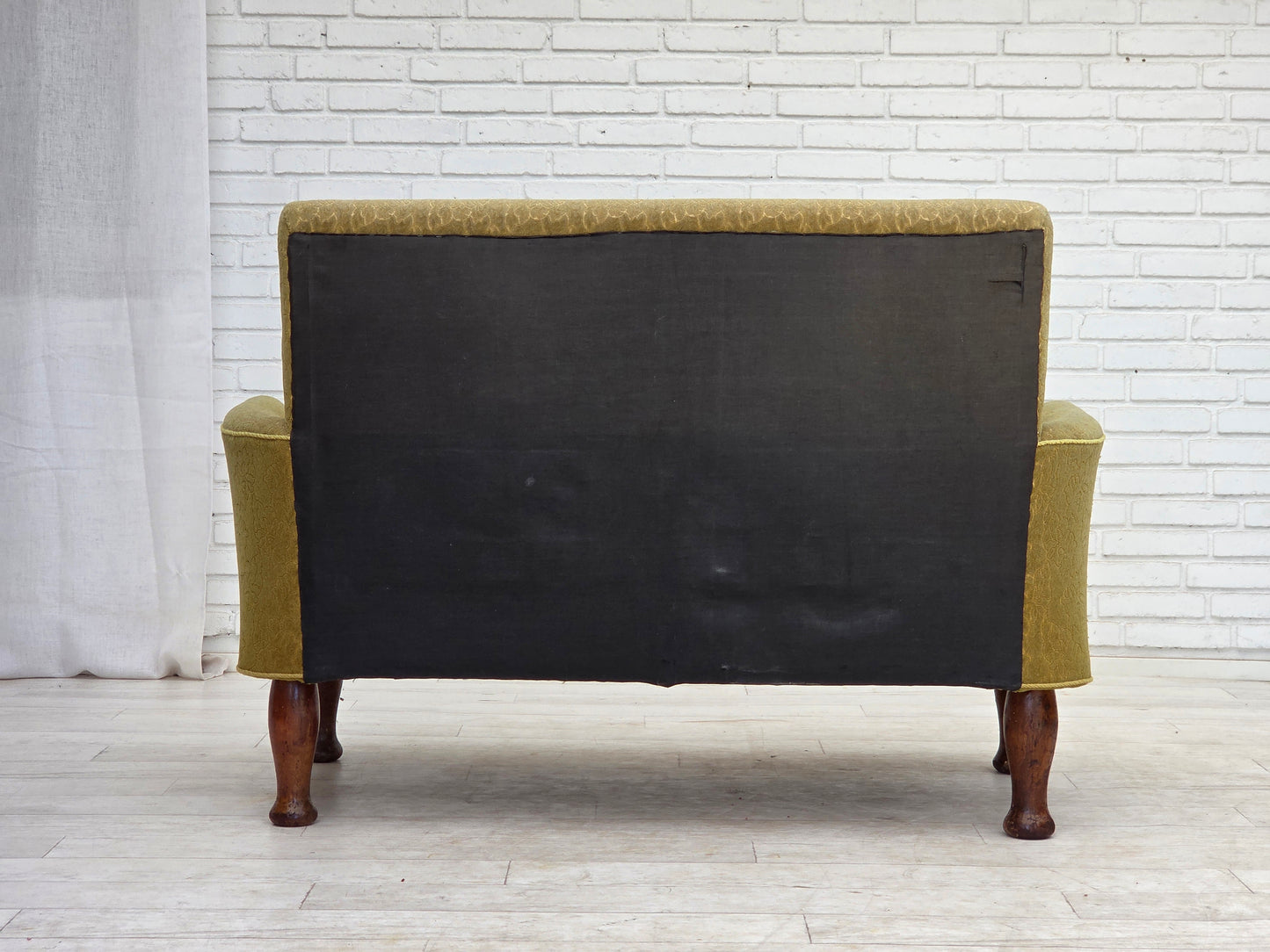 1950s, Danish 2-seater sofa, furniture wool fabric.