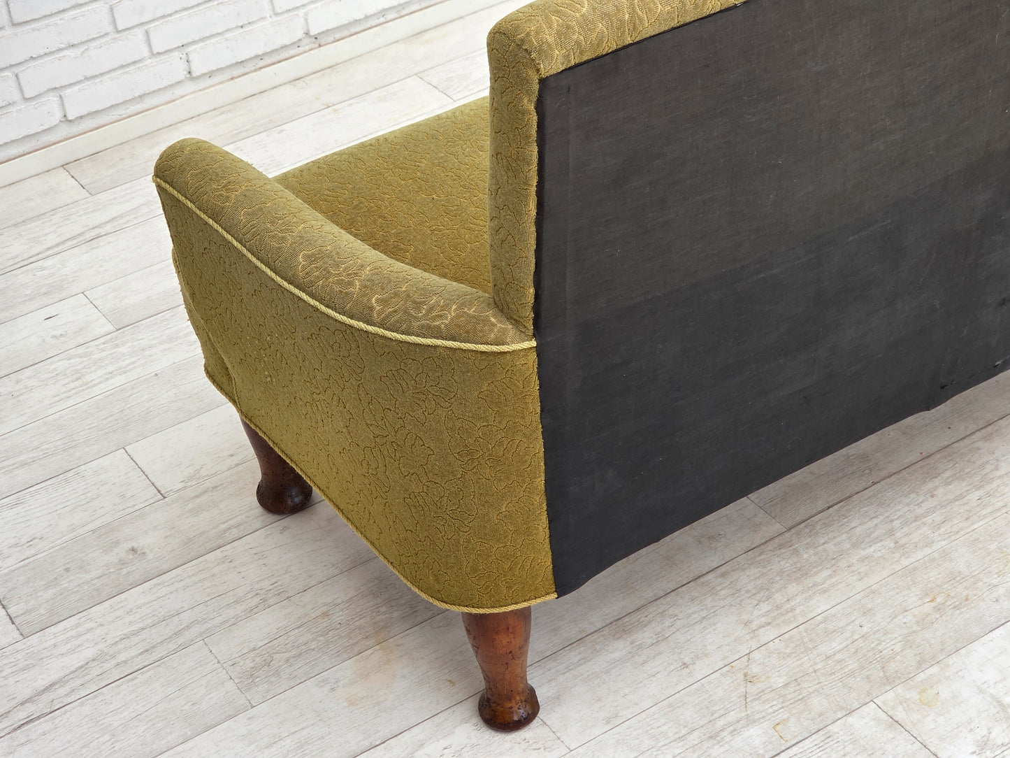 1950s, Danish 2-seater sofa, furniture wool fabric.