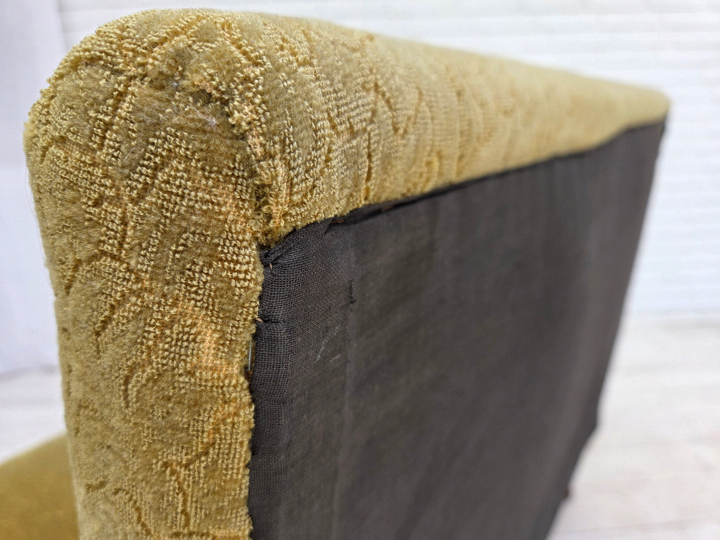 1950s, Danish 2-seater sofa, furniture wool fabric.