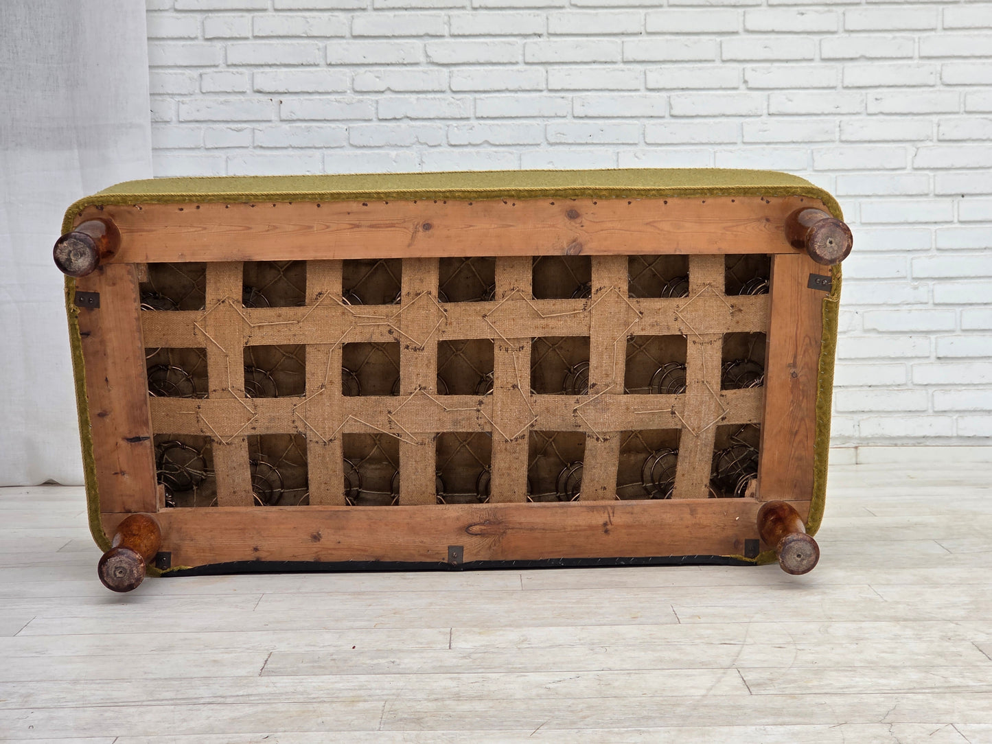 1950s, Danish 2-seater sofa, furniture wool fabric.
