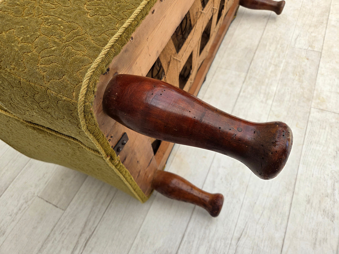 1950s, Danish 2-seater sofa, furniture wool fabric.