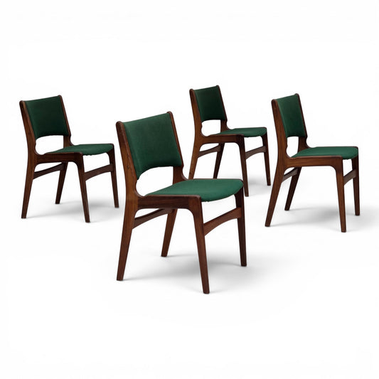 1960s, Danish design by Erik Buch, set of 4 dining chairs, model 89.