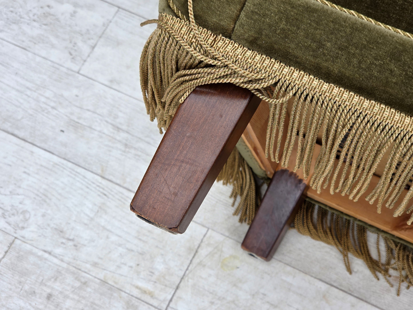 1970s, Danish armchair, original green furniture velour.