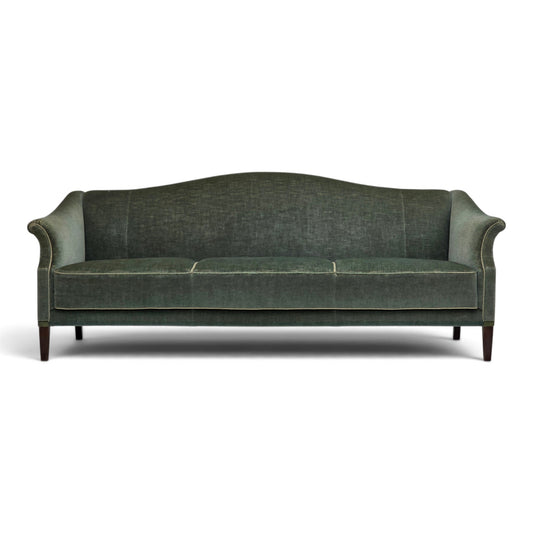 1960s, 3-seater Danish sofa, green furniture velour.