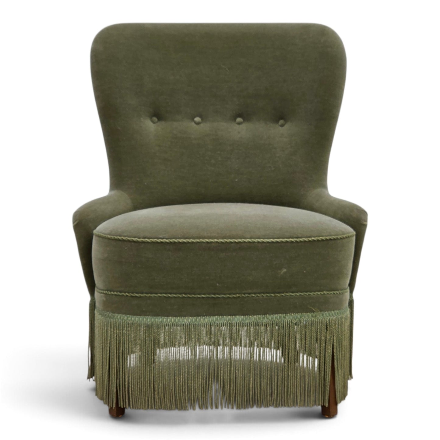 1970s, Danish armchair, green furniture velour.
