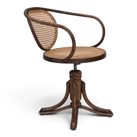 1950s, adjustable swivel armchair in Thonet style.