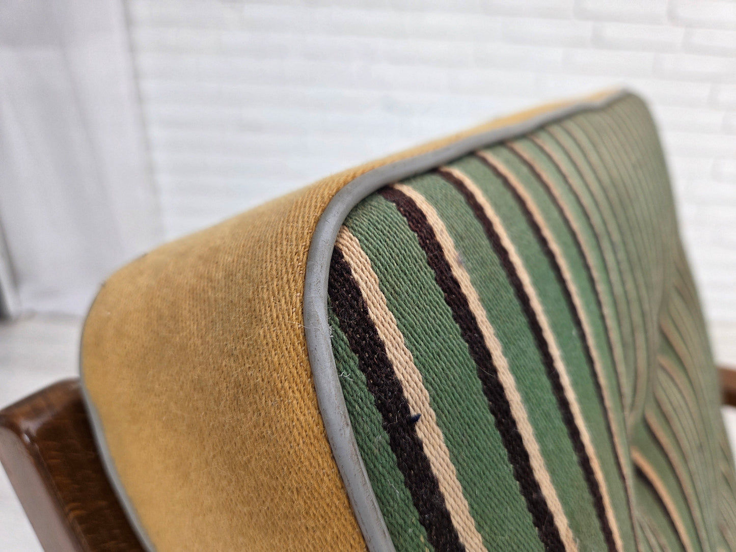 1960s, Danish armchair, furniture wool, beech wood.