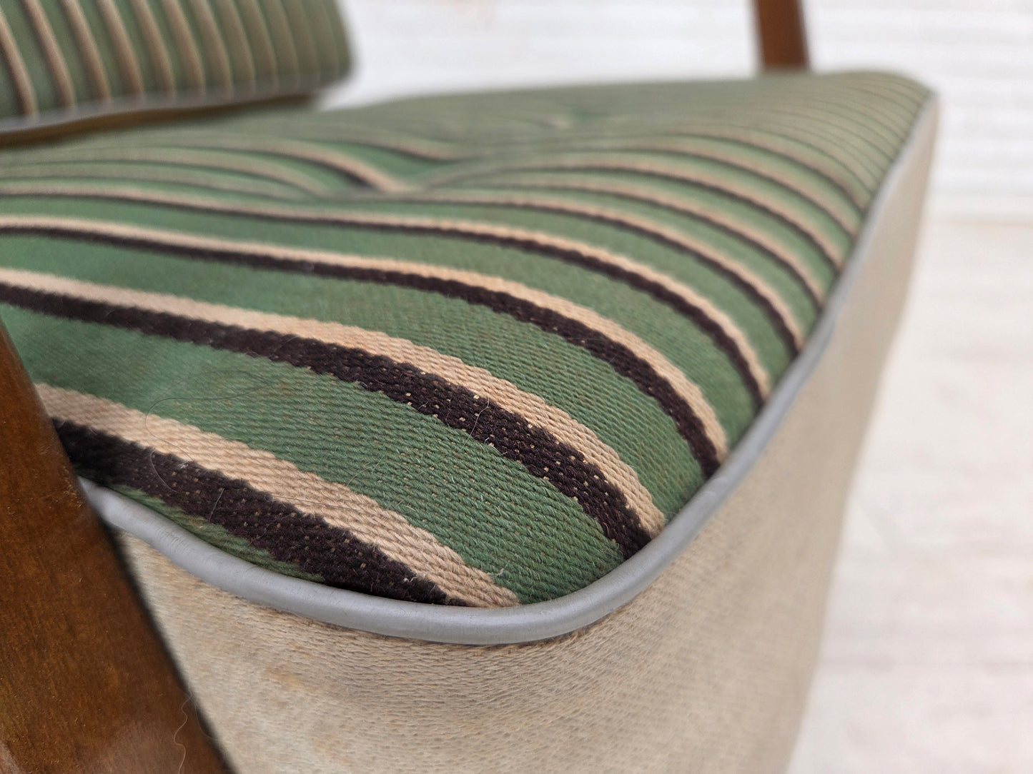1960s, Danish armchair, furniture wool, beech wood.