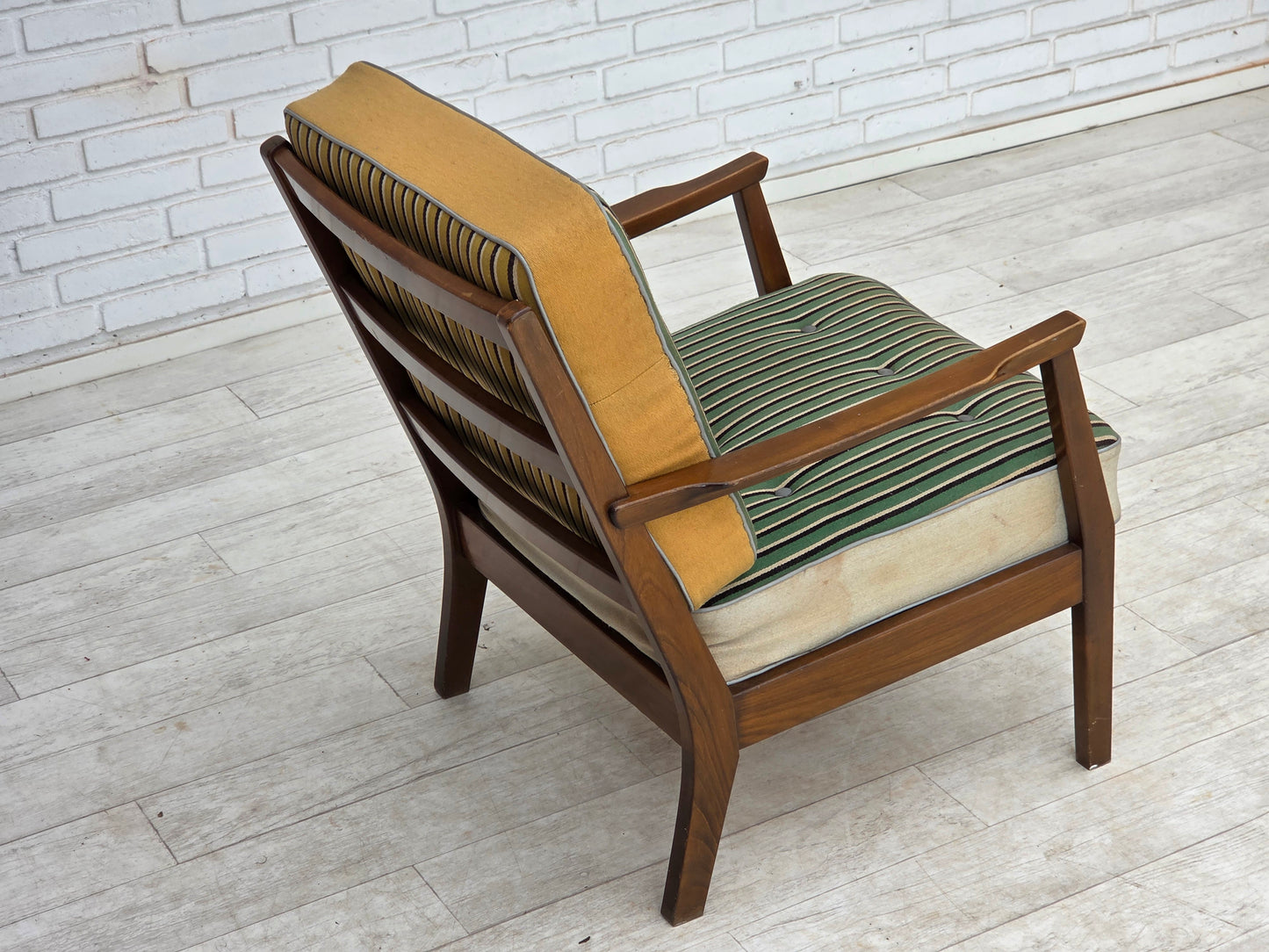 1960s, Danish armchair, furniture wool, beech wood.