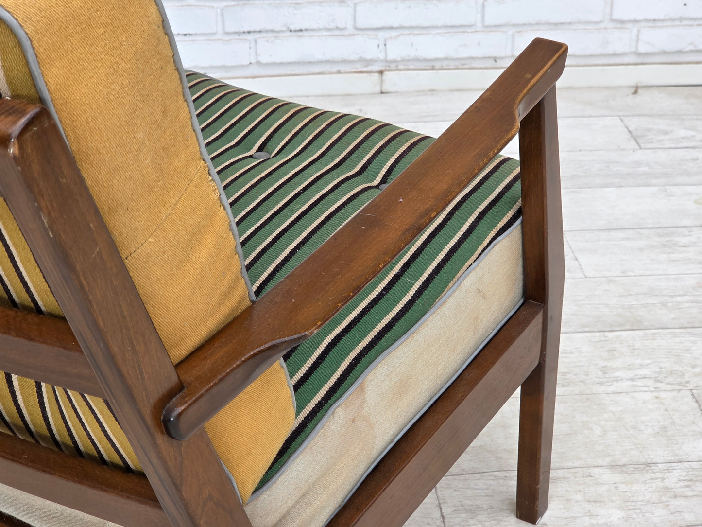 1960s, Danish armchair, furniture wool, beech wood.
