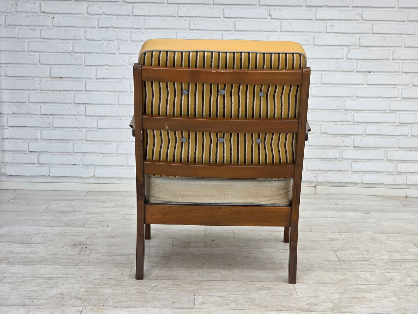 1960s, Danish armchair, furniture wool, beech wood.