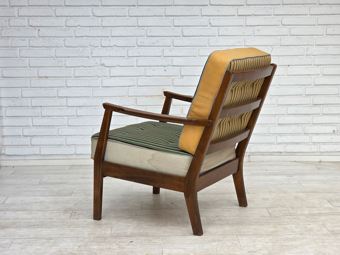 1960s, Danish armchair, furniture wool, beech wood.