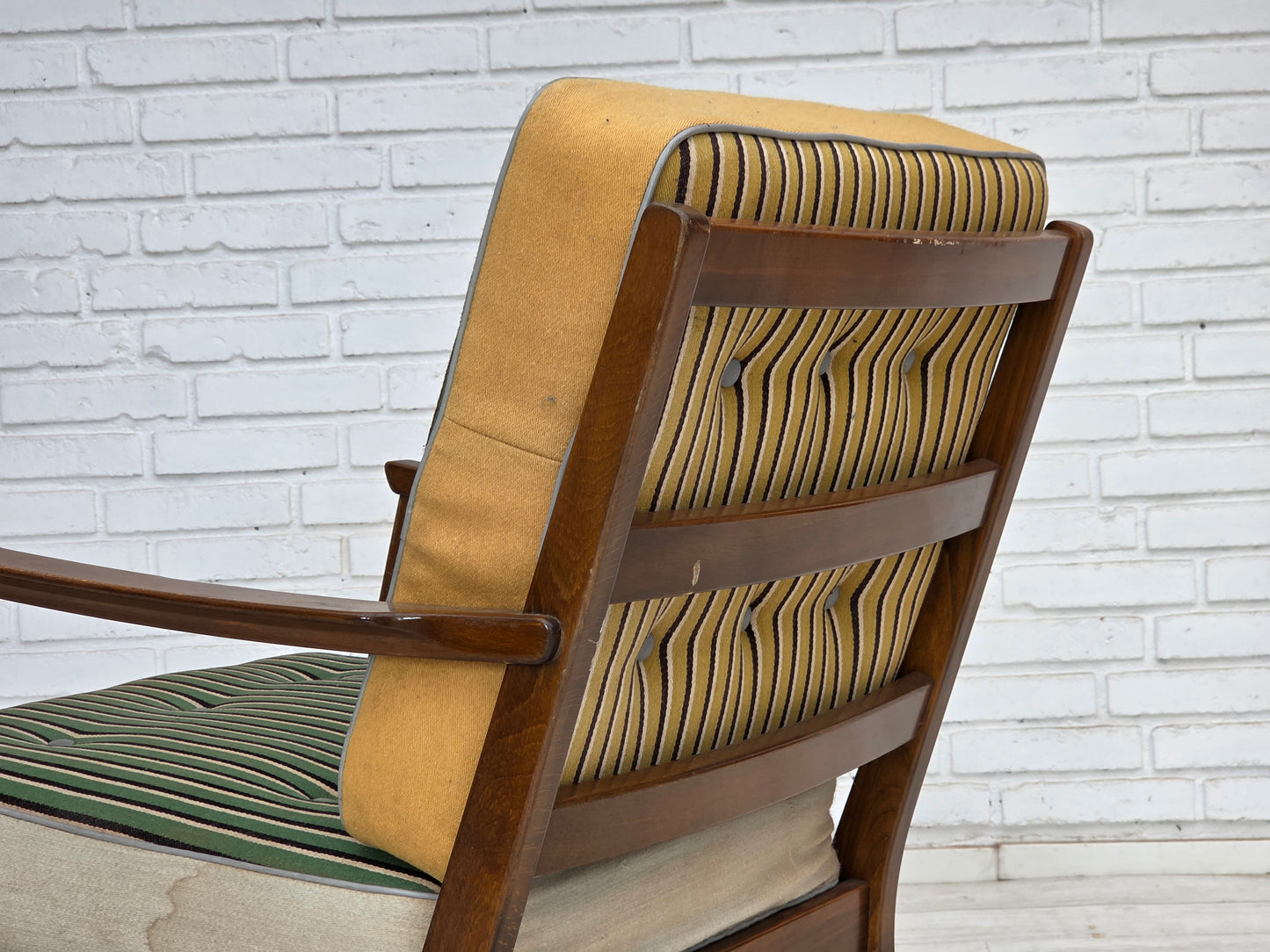 1960s, Danish armchair, furniture wool, beech wood.
