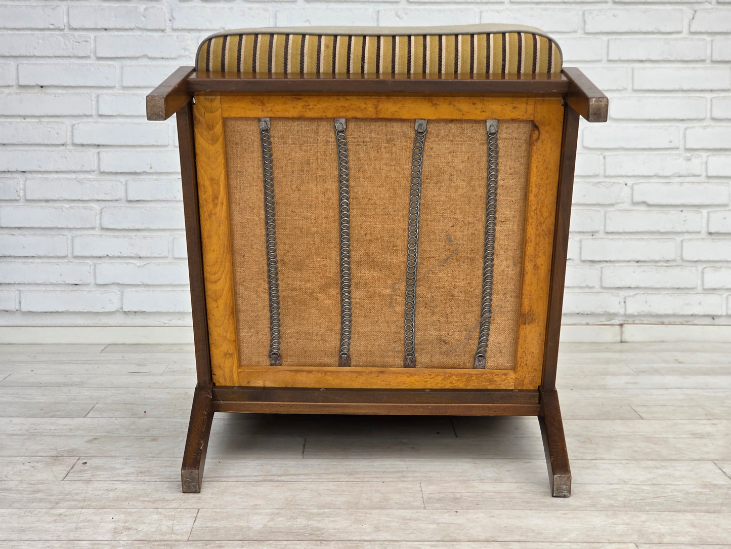 1960s, Danish armchair, furniture wool, beech wood.