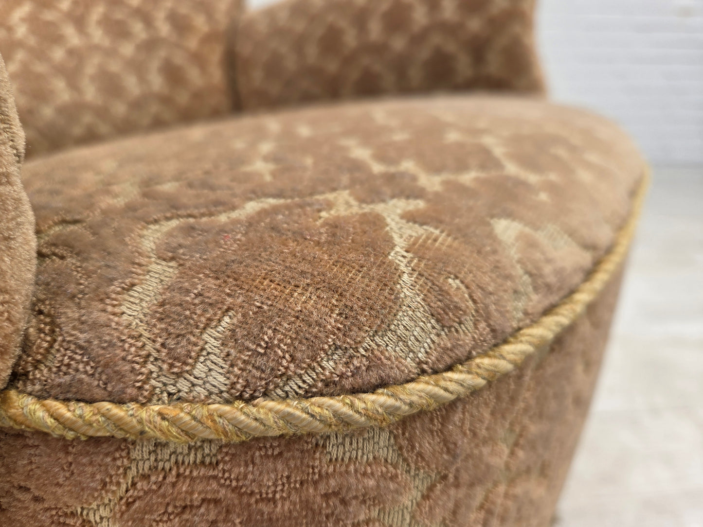 1960s, Danish armchair, furniture velour, beech wood.