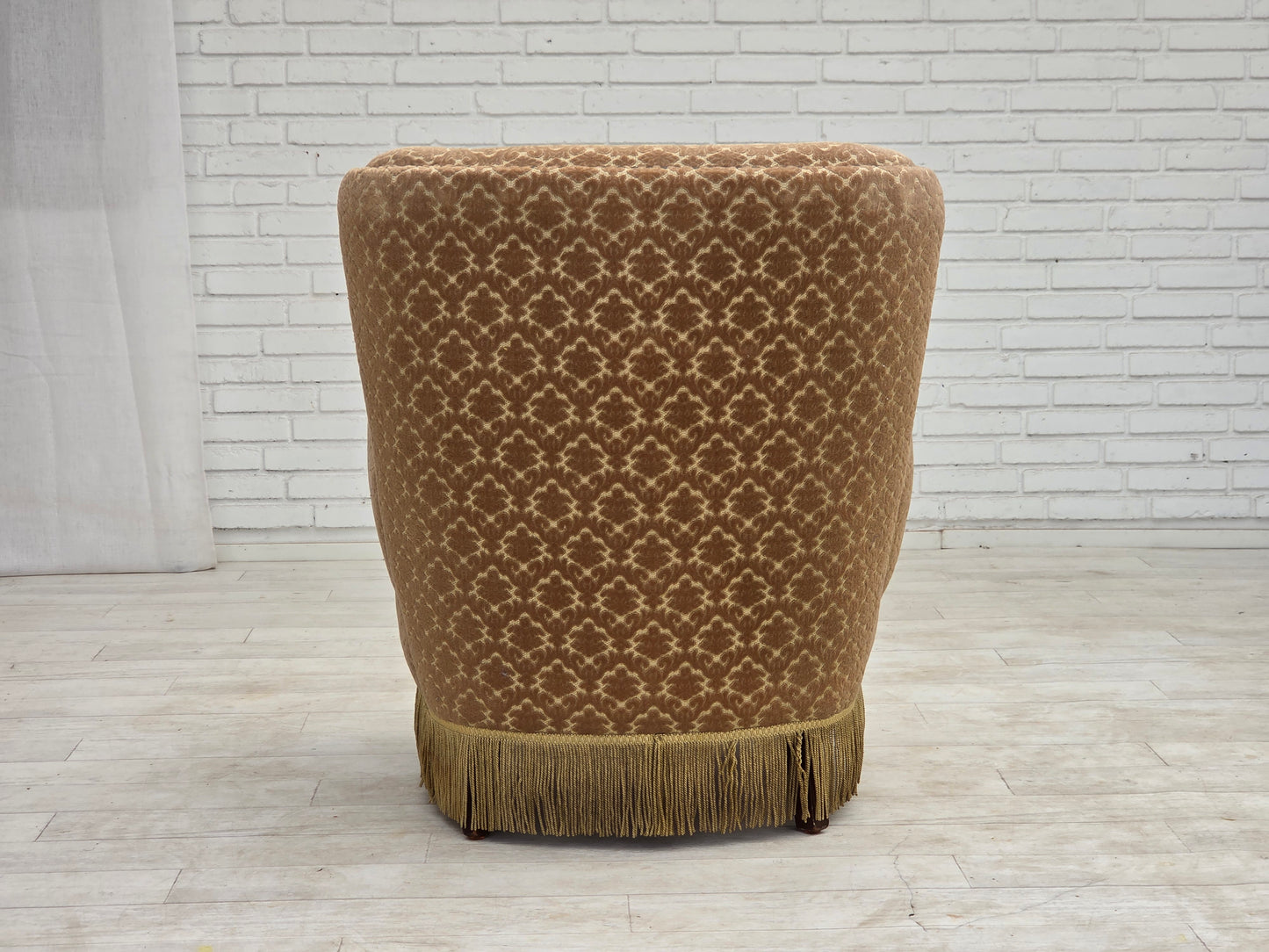 1960s, Danish armchair, furniture velour, beech wood.