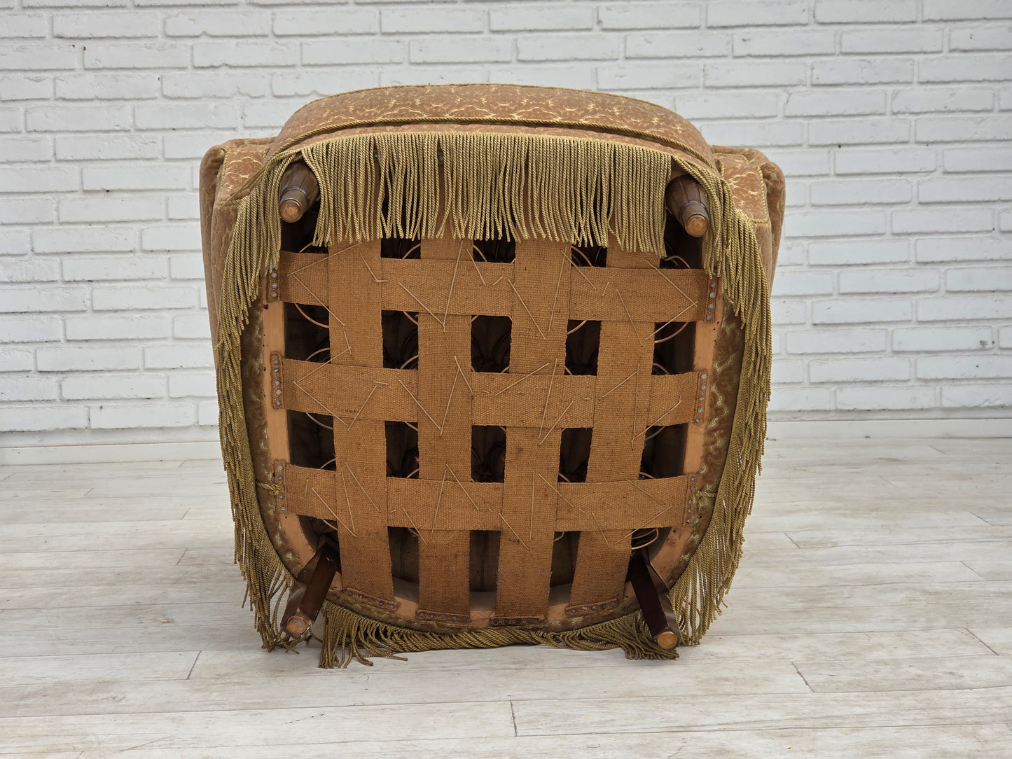 1960s, Danish armchair, furniture velour, beech wood.