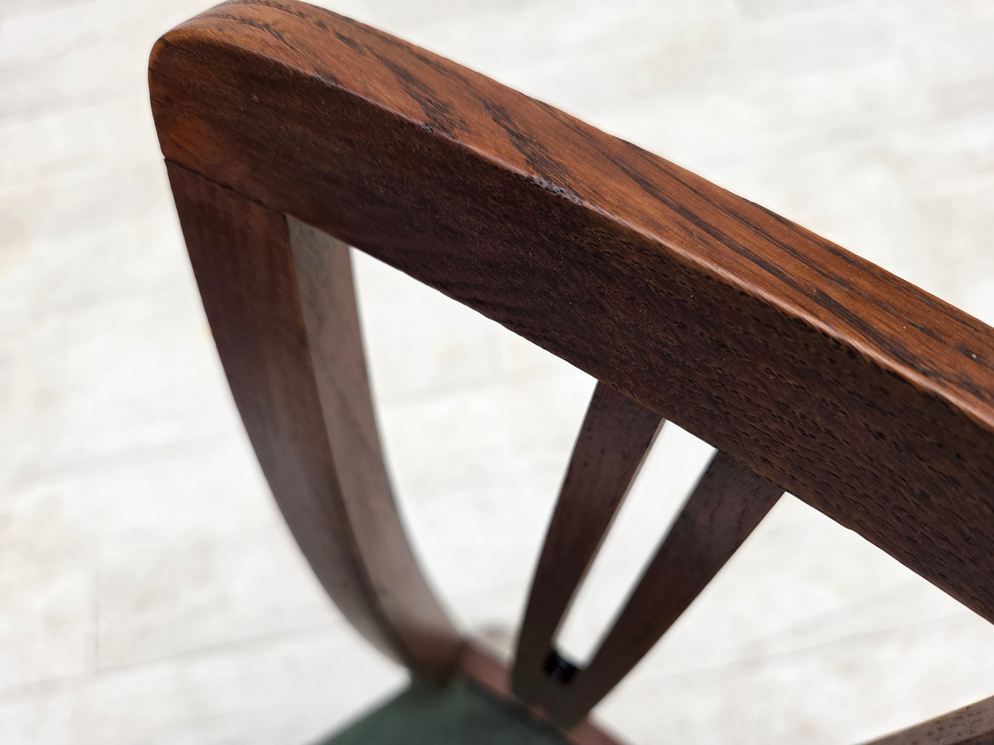 1960s, set of 6 Danish dining chairs, furniture wool, oak wood.