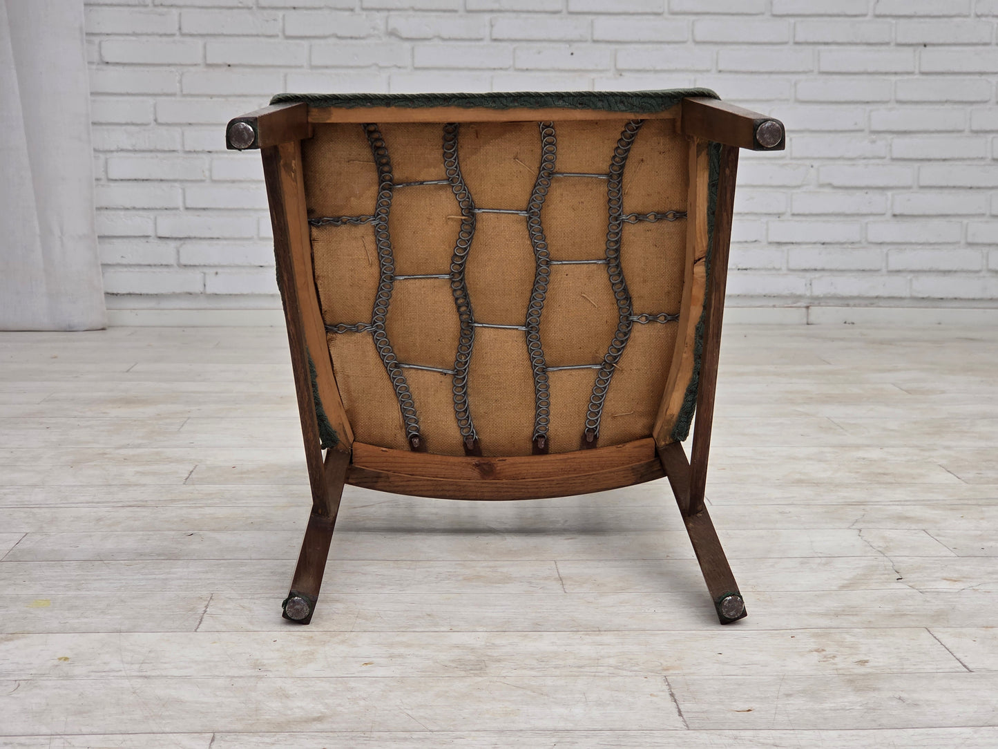 1960s, set of 6 Danish dining chairs, furniture wool, oak wood.