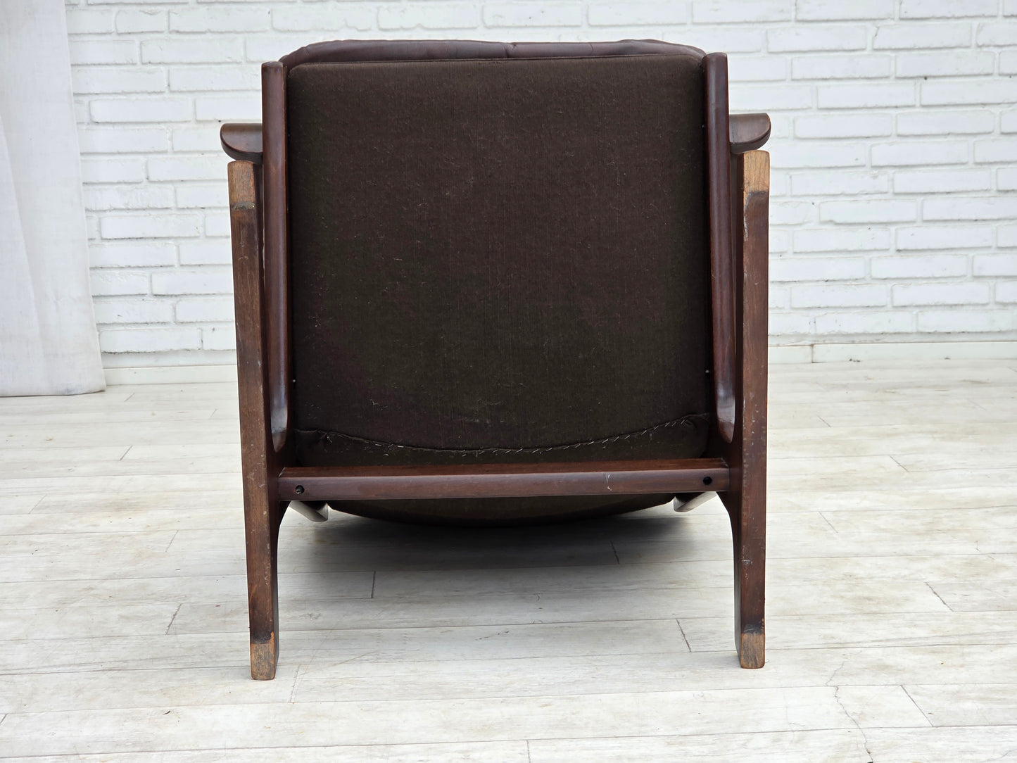 1970s, Scandinavian armchair, brown furniture leather.
