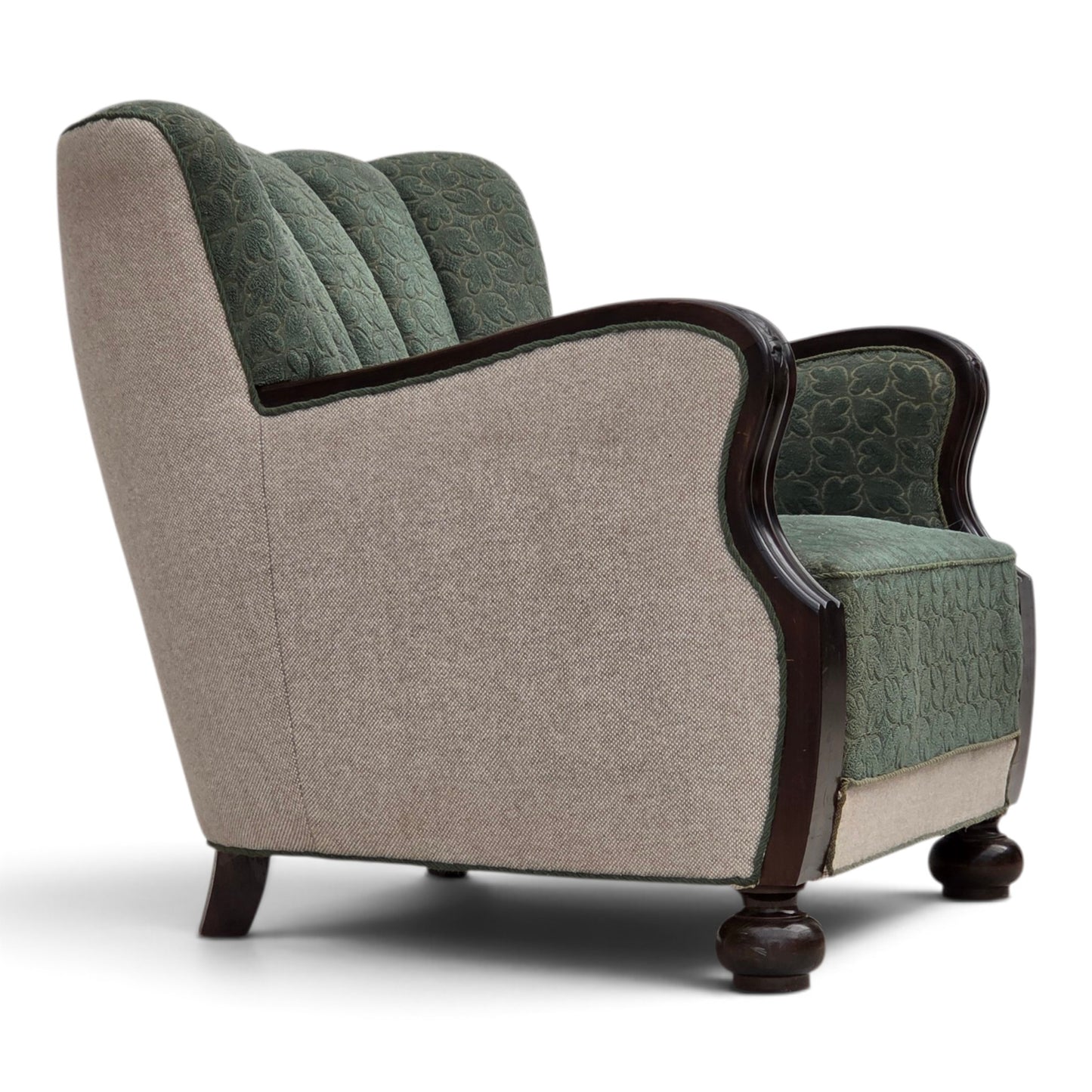 1960s, Danish armchair, furniture wool, oak wood.