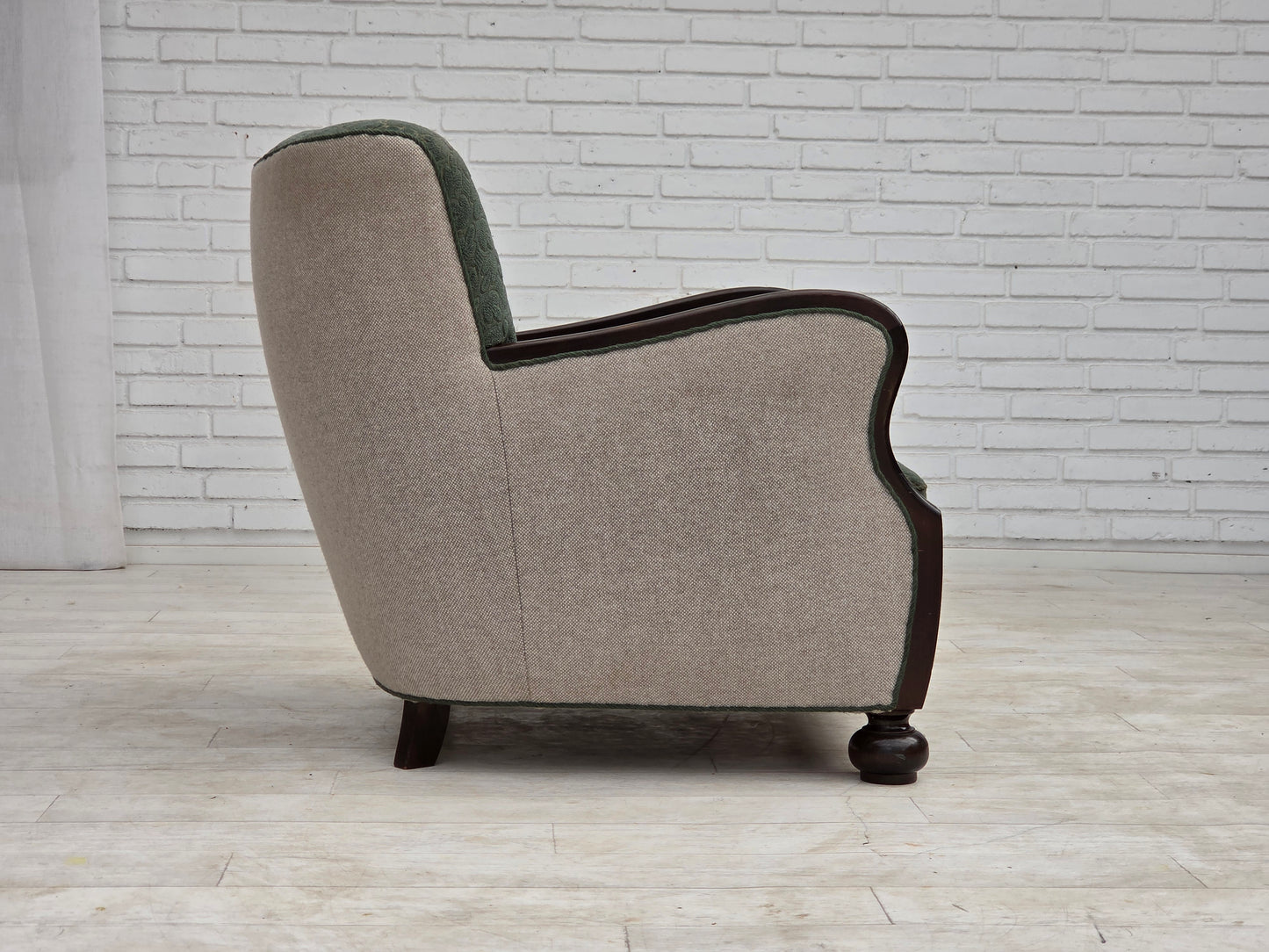 1960s, Danish armchair, furniture wool, oak wood.