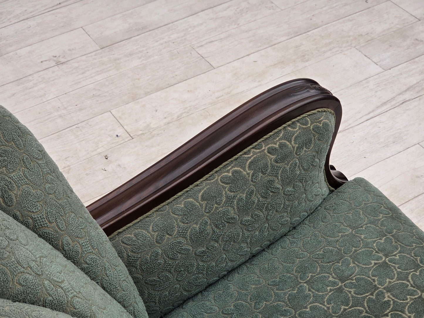 1960s, Danish armchair, furniture wool, oak wood.