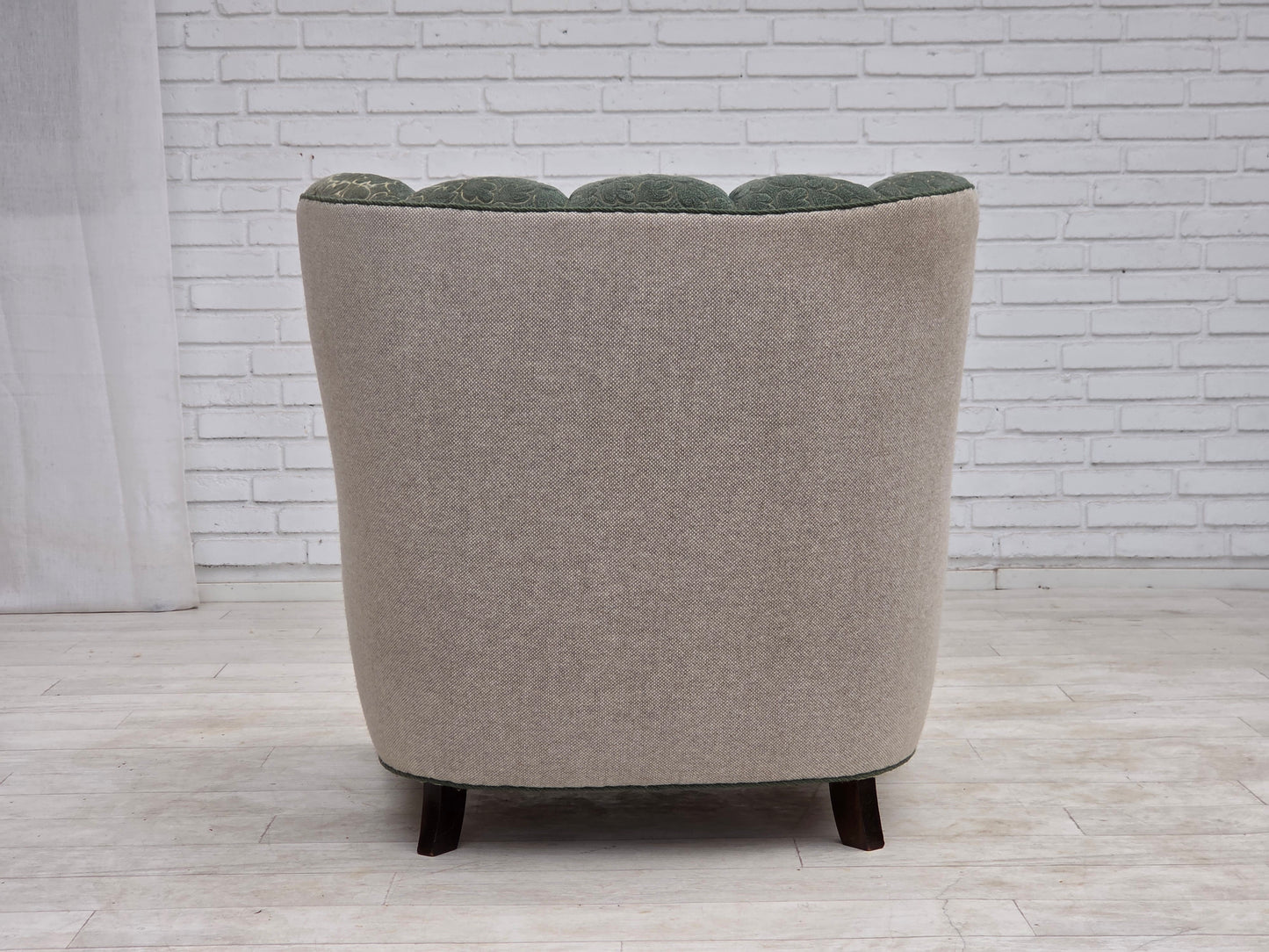1960s, Danish armchair, furniture wool, oak wood.