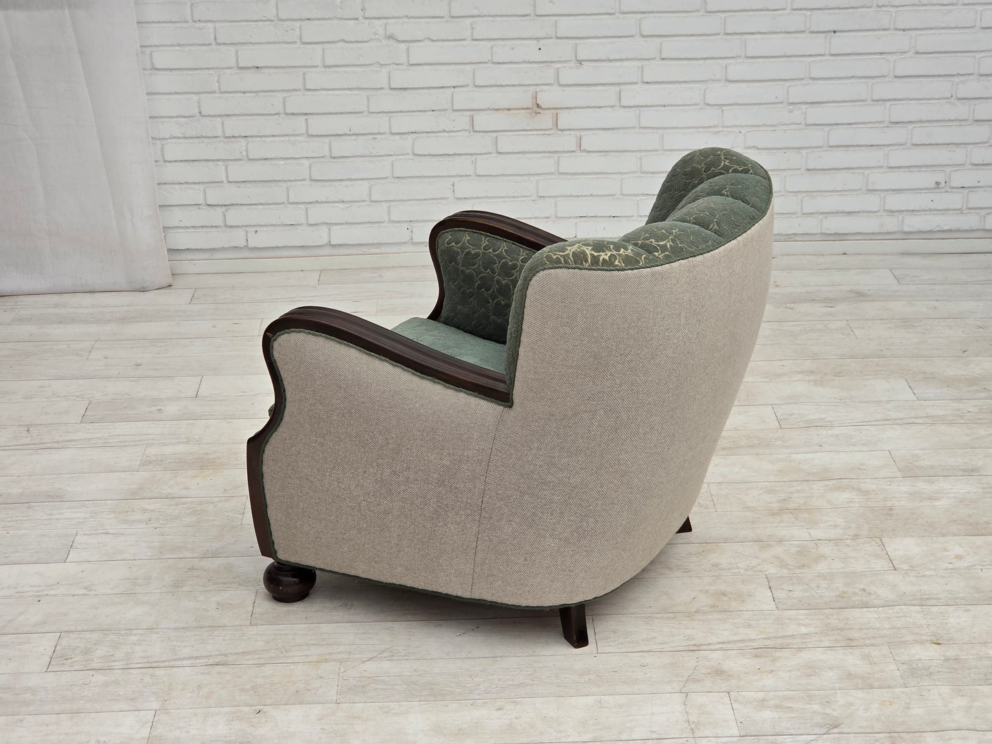 1960s, Danish armchair, furniture wool, oak wood.