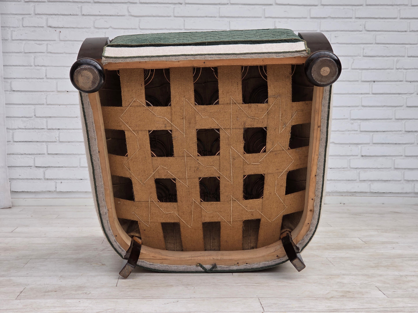 1960s, Danish armchair, furniture wool, oak wood.
