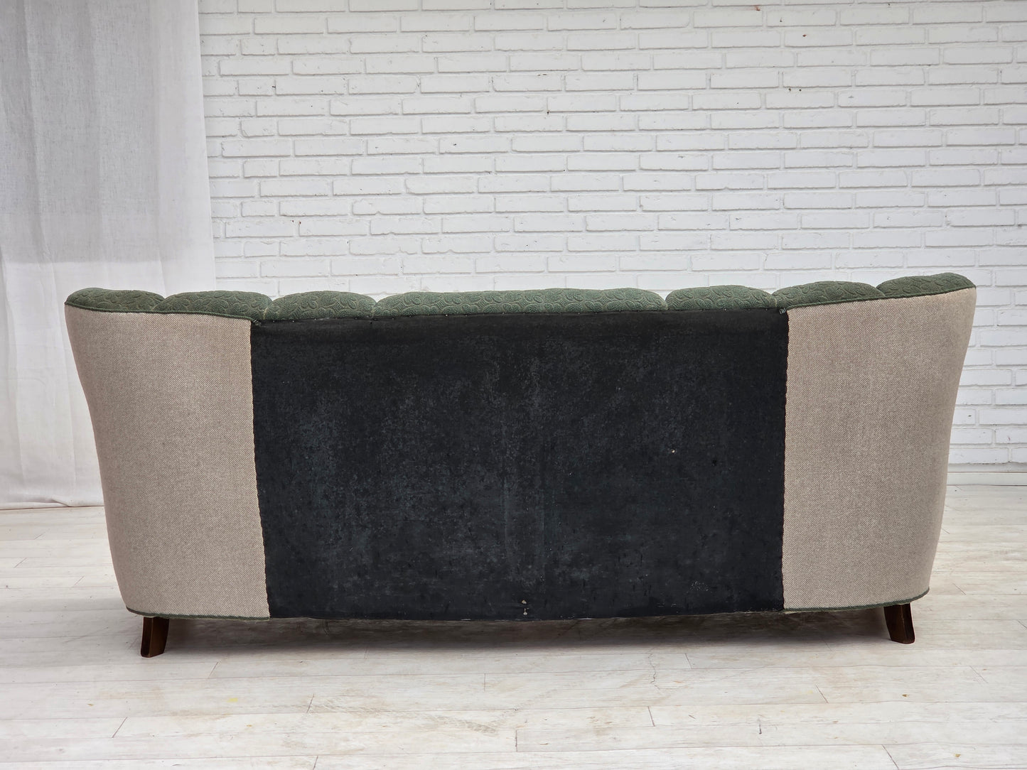1960s, Danish 3-seater sofa, furniture wool, oak wood.