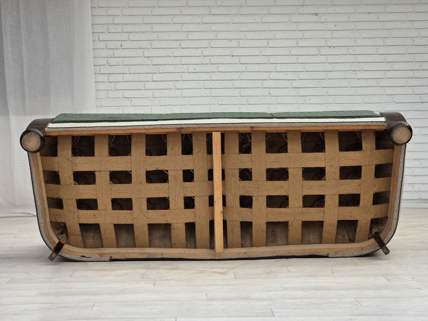 1960s, Danish 3-seater sofa, furniture wool, oak wood.