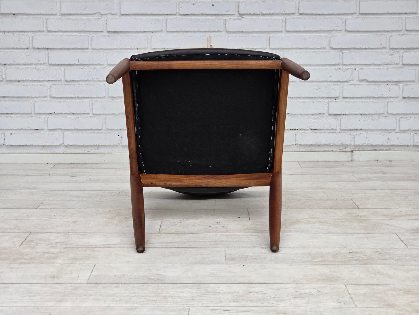 1960s, Danish design by Kai Kristensen, set of 4 armchairs, leather, teak wood.