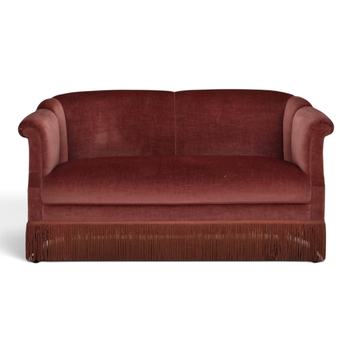 1960s, Danish 2-seater sofa, original pink furniture velour.