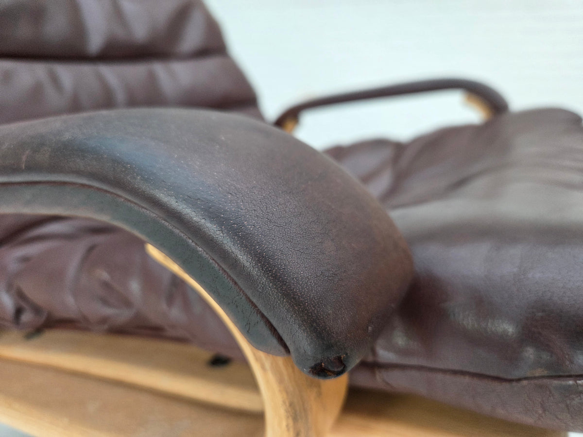 1970s, Danish armchair by Georg Thams, furniture leather, bentwood.