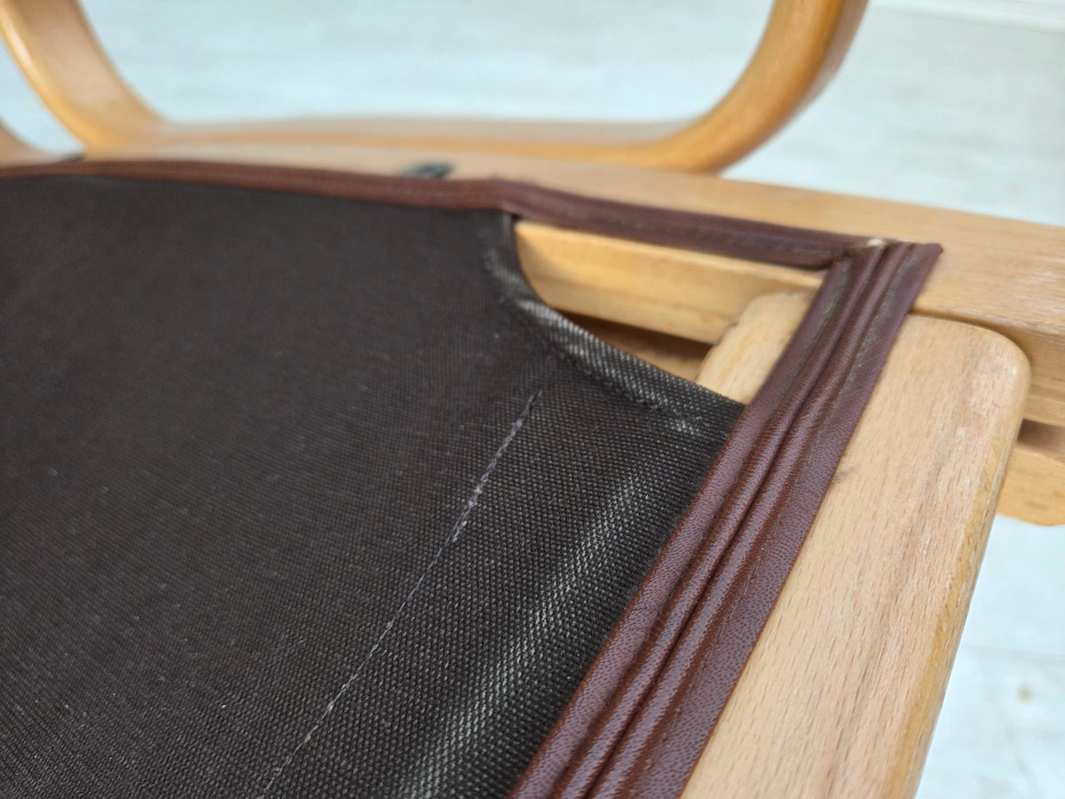 1970s, Danish armchair by Georg Thams, furniture leather, bentwood.