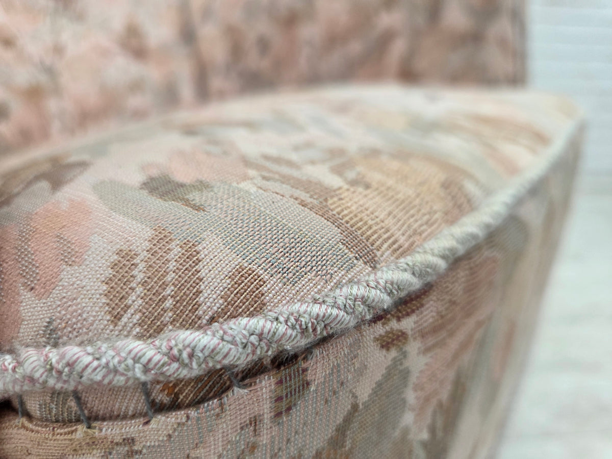 1960s, Danish armchair, furniture jacquard fabric, beech wood.