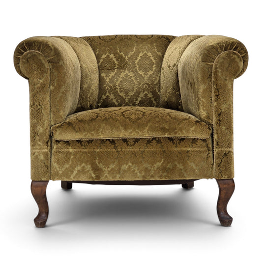 1950s, Danish relax chair, furniture velour, beech wood.