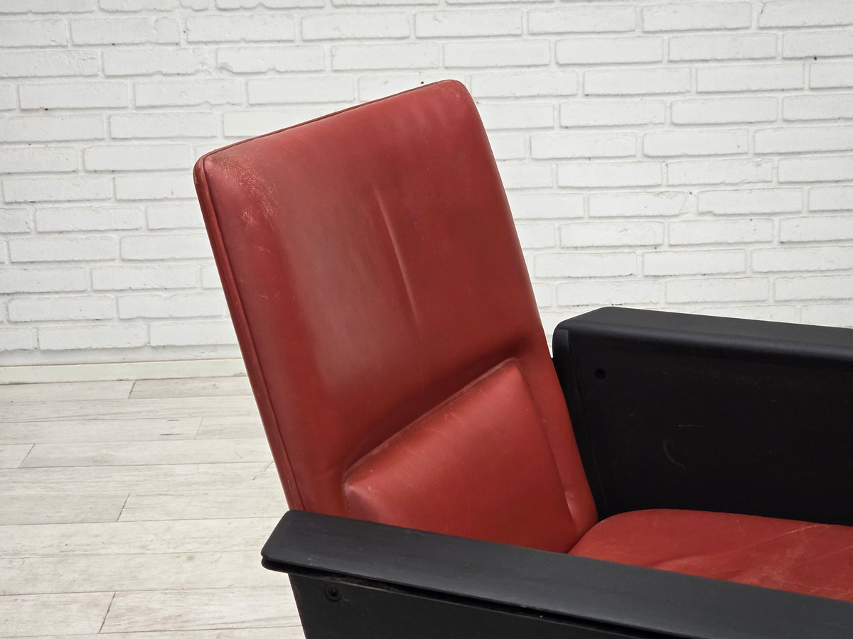 1970s, Danish armchair by Arne Vodder, furniture leather, chrome steel.