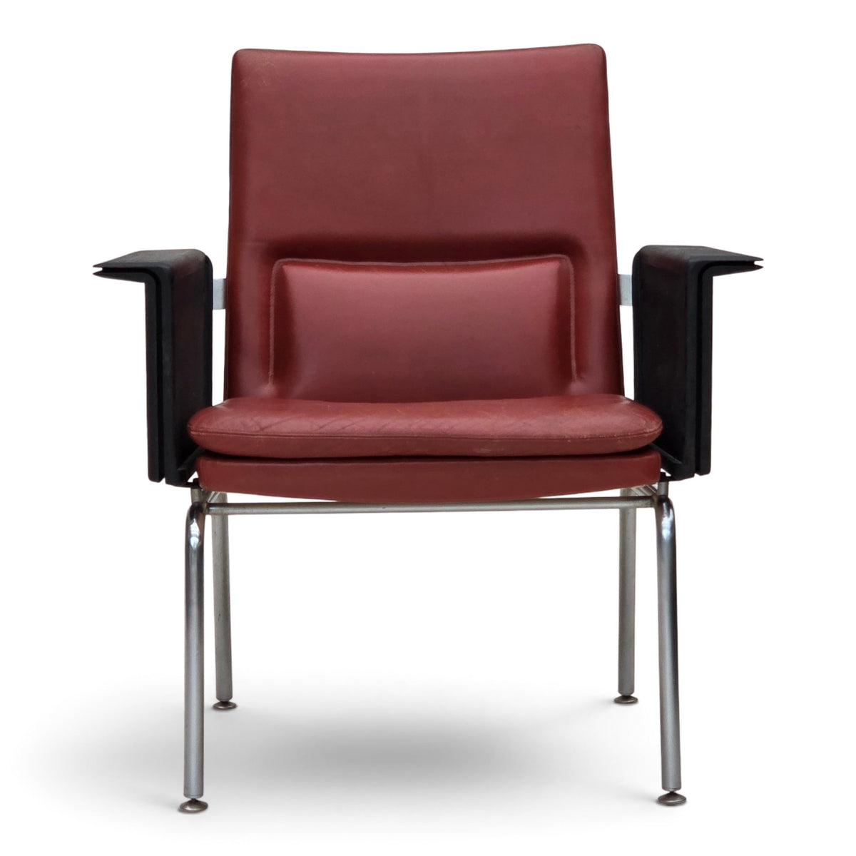 1970s, Danish armchair by Arne Vodder, furniture leather, chrome steel.
